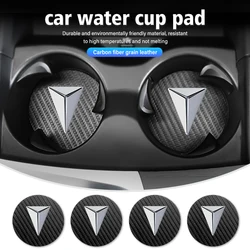 Carbon Fiber Car Coaster Water Cup Mat Drink Anti-slip Pad For Deepal Changan Deepal S7 SL03 2022