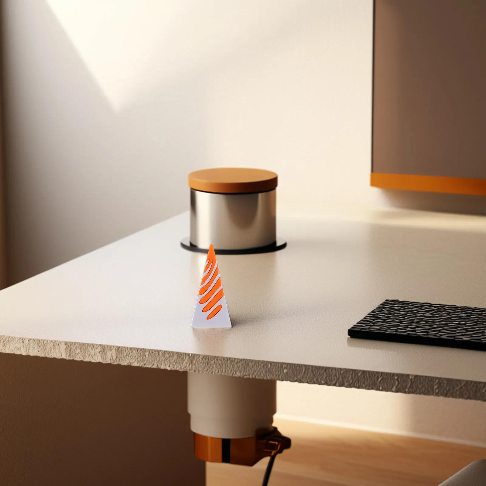 

Невозможная пирамида, пронзающая спиральный конус: 3D-печатная скульптура, настольный декор, офисное искусство, маленький уникальный предмет