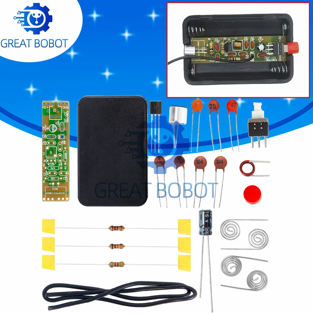 BS FM Frequenz Modulation Drahtlose Mikrofon Modul: 70-110 MHz, 1,5 V Sender Bord Teile Kits Elektronische Suite + Shell DIY Kit
