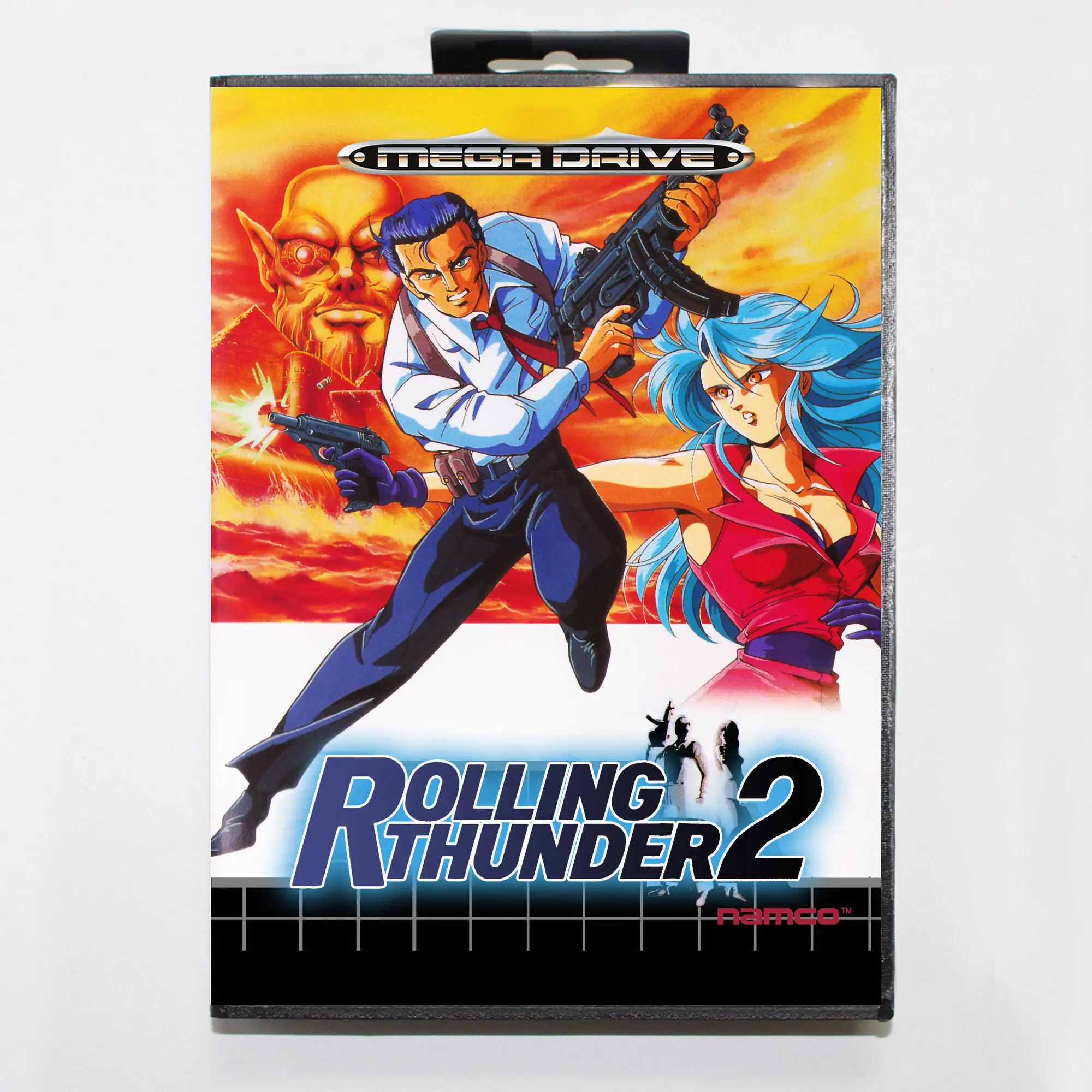 Rolling Thunder 2 MD Game Card with EUR Box for 16 Bit Sega Megadrive Genesis system