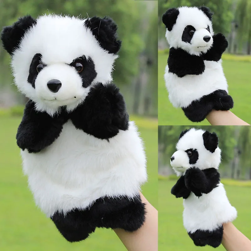 Schattige Panda Handpoppen voor kinderen Vertel verhaal Kostuum Kinderen Pluche voor Favoriete Halloween-cadeautjes Kinderen Mooi cadeau