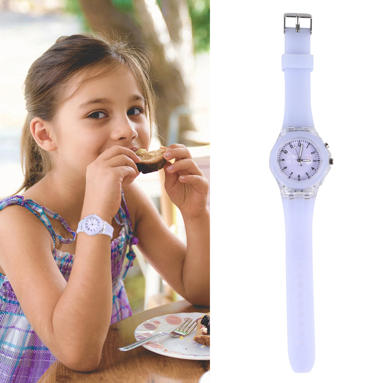 

Светящиеся часы с рисунком кролика, регулируемые удобные светящиеся наручные часы на день рождения, Рождественский подарок