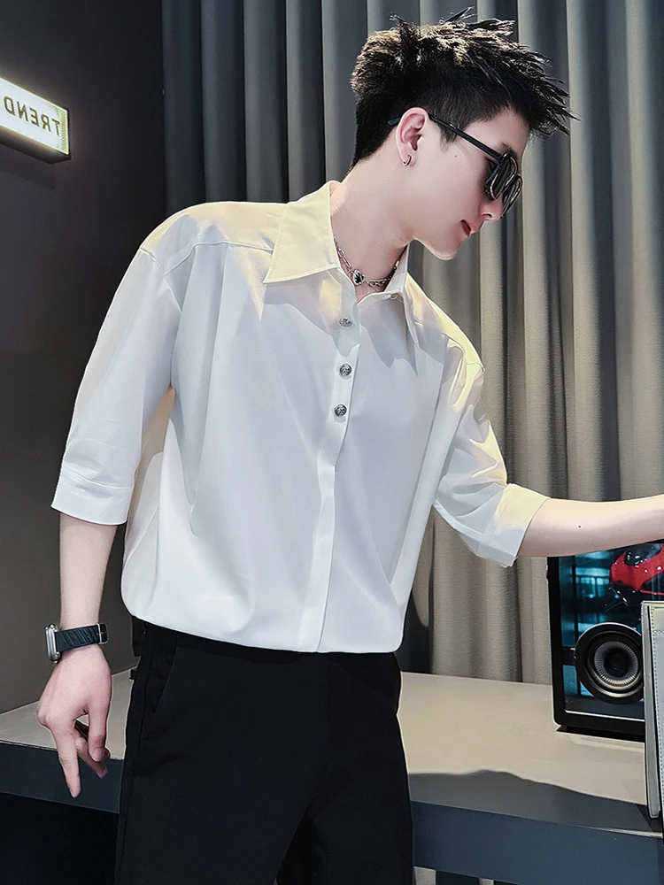 

Повседневный мужской топ из ледяного шелка ort Sve, модный бренд, лето 2023, новый топ среднего све, свободный крой, молодежный тонкий топ без утюга