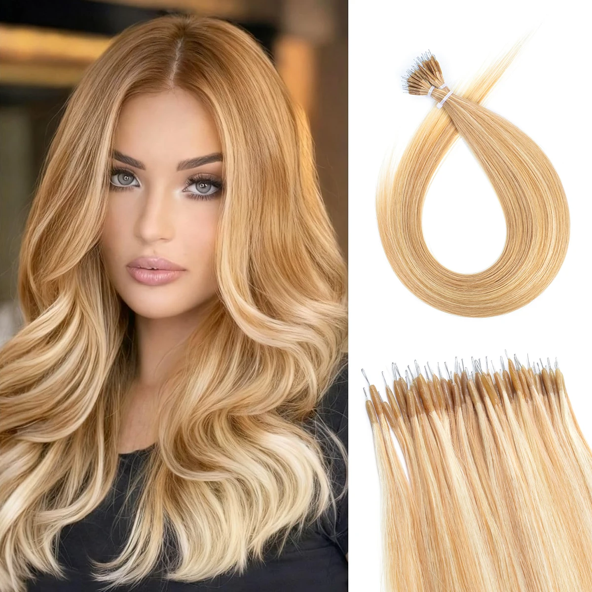 

MRAHAIR Nano Rings Наращивание человеческих волос Micro Link Машина для наращивания волос Remy PreBond Прямые нано-бусины Кончик 12-22 дюйма