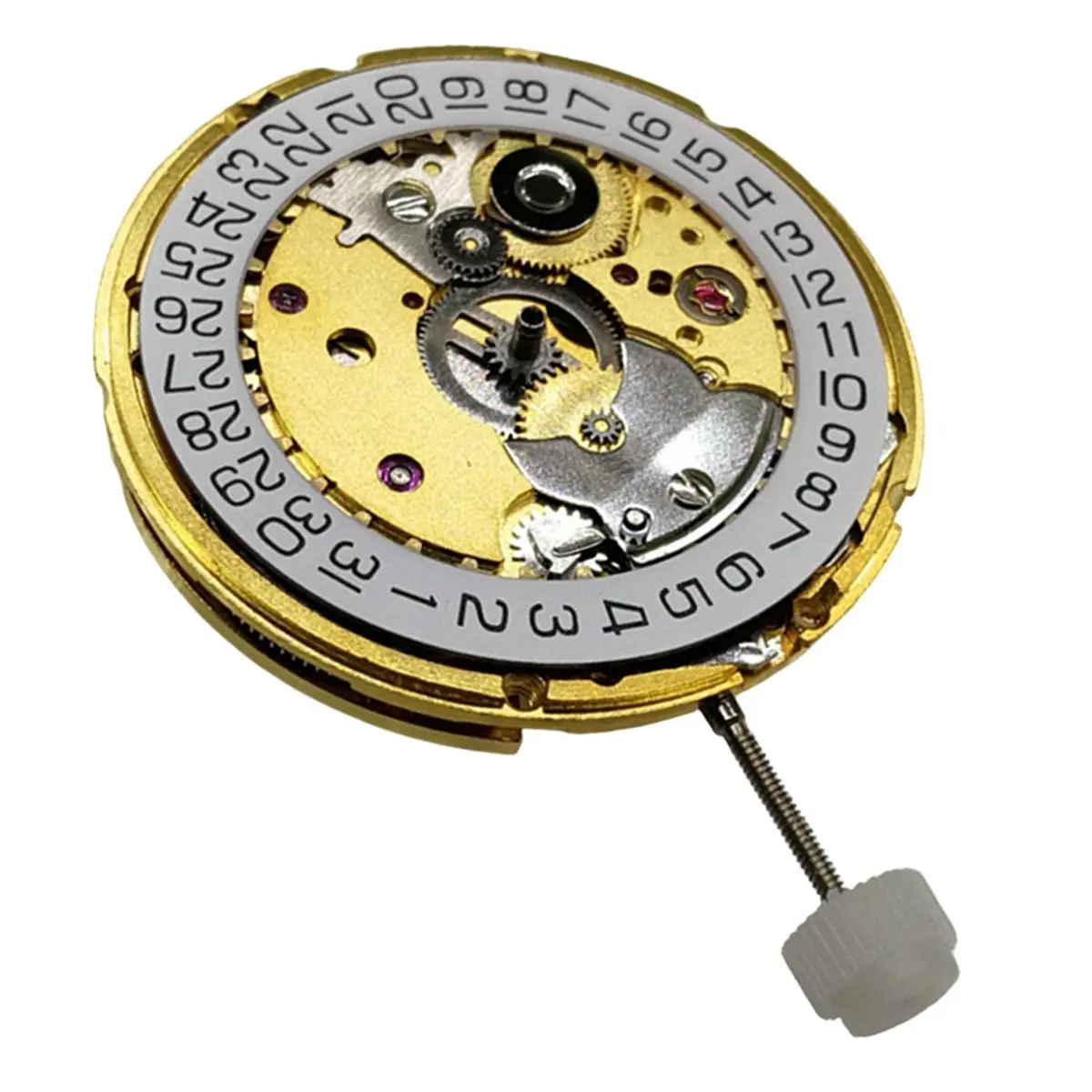 Y933A~!#2824-2 Automatic Mechanical Movement Parts, Gold/White, Single Date At 3 O'Clock, Mechanical Watch Movement Parts Gold