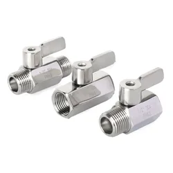 1/8 1/4 3/8 1/2 3/4 1 BSP Female Male 304 316 Stainless Steel Sanitary Mini Ball Valve Homebrew With Steel Handle Food Grade