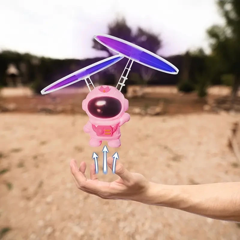 Mini Astronaut Drone Cartoon Spaceman Flying Robot Toys with USB Charging Hand Control Helicopter Toys for Kids Xmas Gift image 4