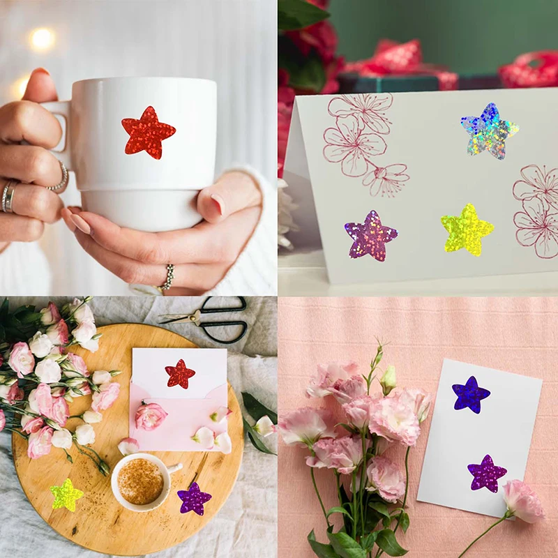 500Pcs/Self-adhesive Roll Colorful Star Stickers For Kids Reward School Classroom Star Stickers For Teachers Parents DIY Labels