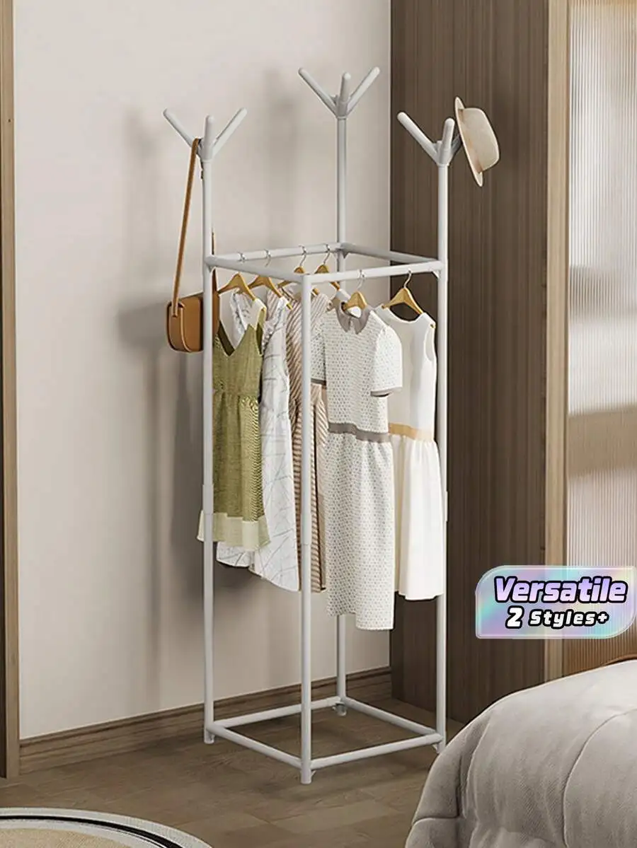 1pc Multifunctional Garment & Drying Rack, Freestanding Clothes Hanger Stand, Storage Organizer For Bags, Scarves, Umbrellas & H