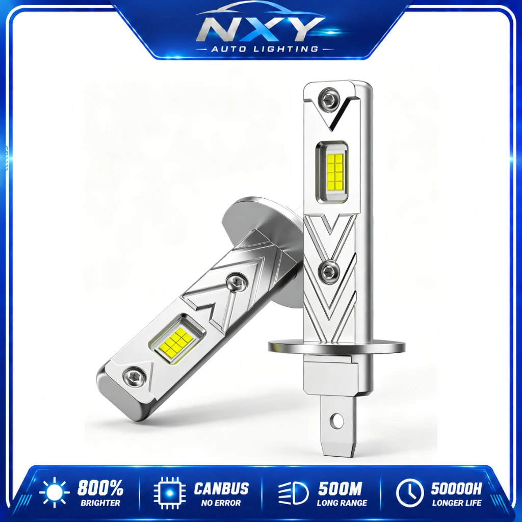NXY H1 LED Headlight Bulb Mini Plug and Play 1:1 Replacement High Brightness Car Front Light Conversion Lamp Compact Design