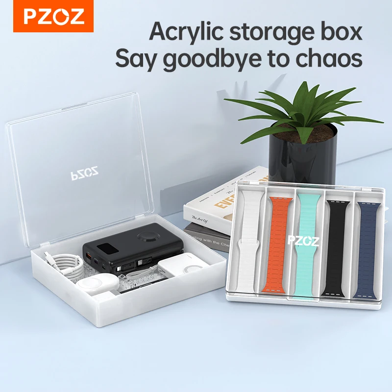 

PZOZ Настольный цифровой ящик для хранения Power Bank Кабель для передачи данных Беспроводные наушники Часы Ремешок для памяти Чехол Коробка для хранения Крошечные сумки для запчастей