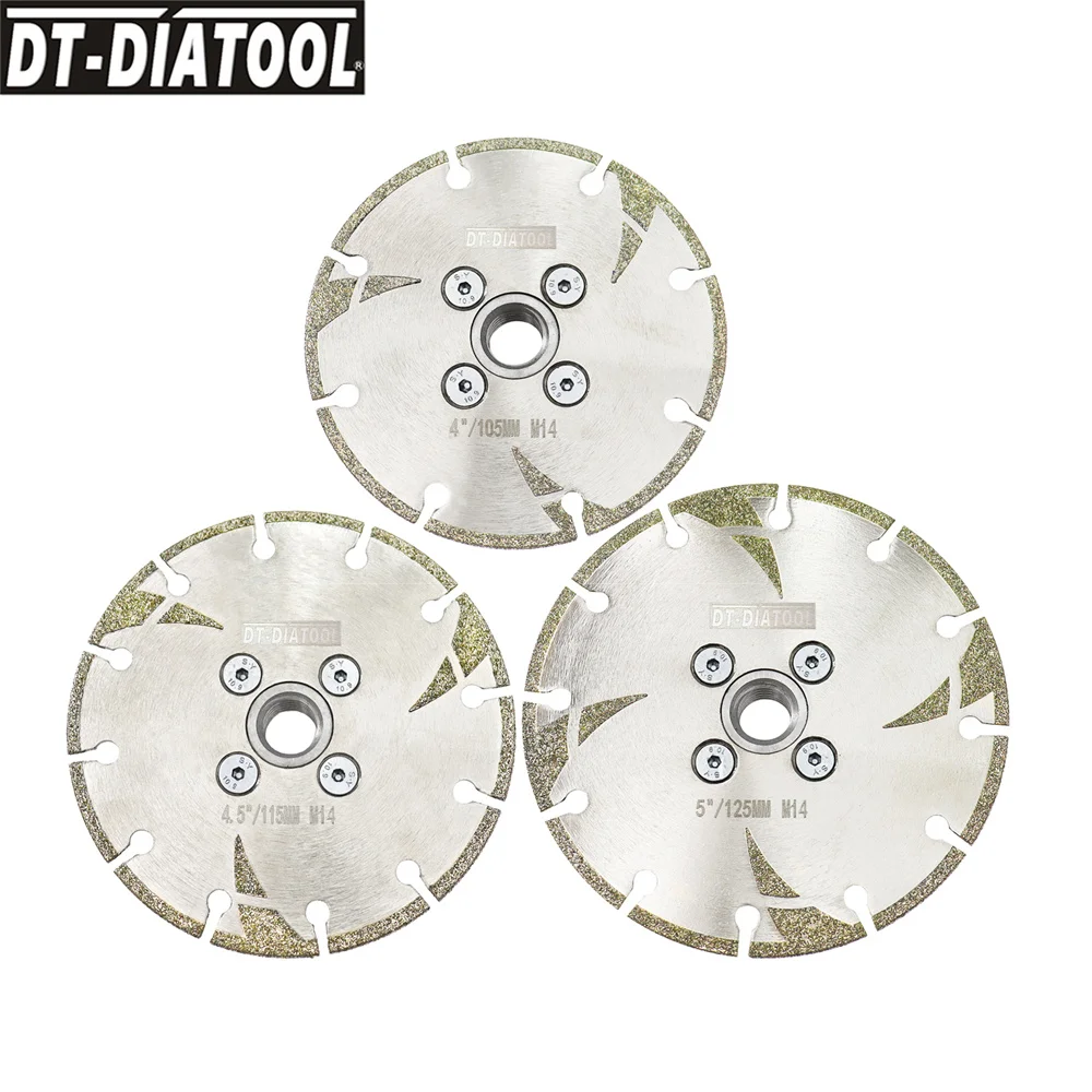 DT-DIATOOL Диаметр 105/115/125 мм Гальванический армированный алмазный отрезной диск Пильное полотно M14 Резьба Мрамор Гранит Резка Шлифовальное полотно