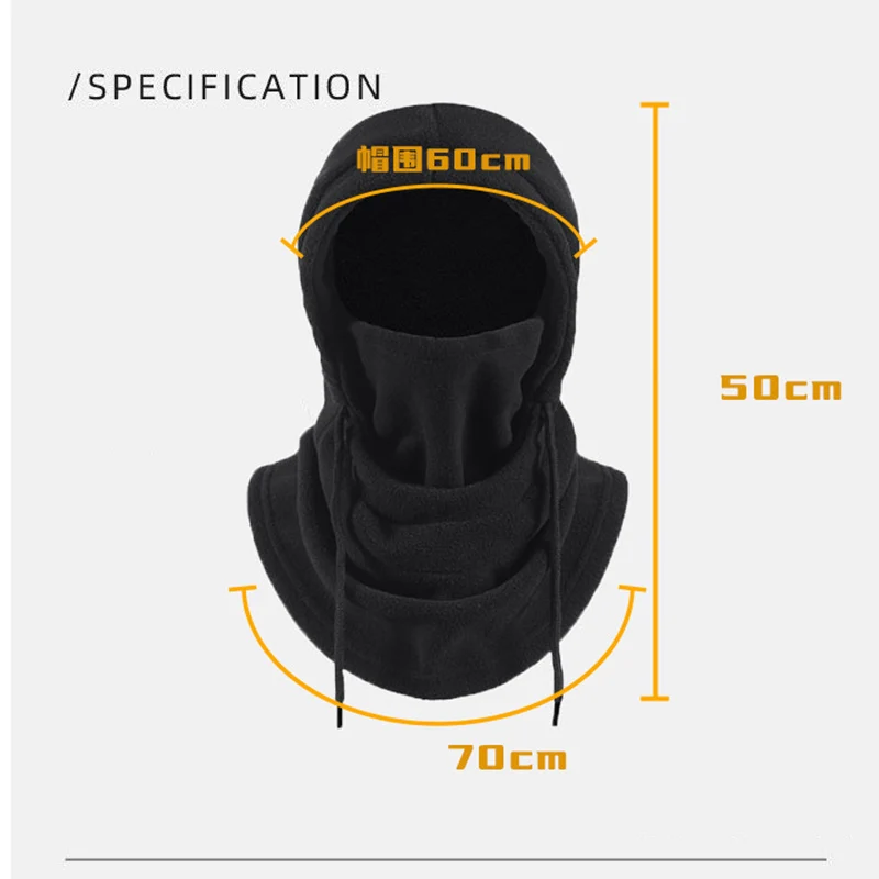 Outdoor Polar Fleece Balaclava Scarf Winter Thermal Neck Warmer Skiing Face Mask Hood Hat Windproof Keep Warm Cycling Caps