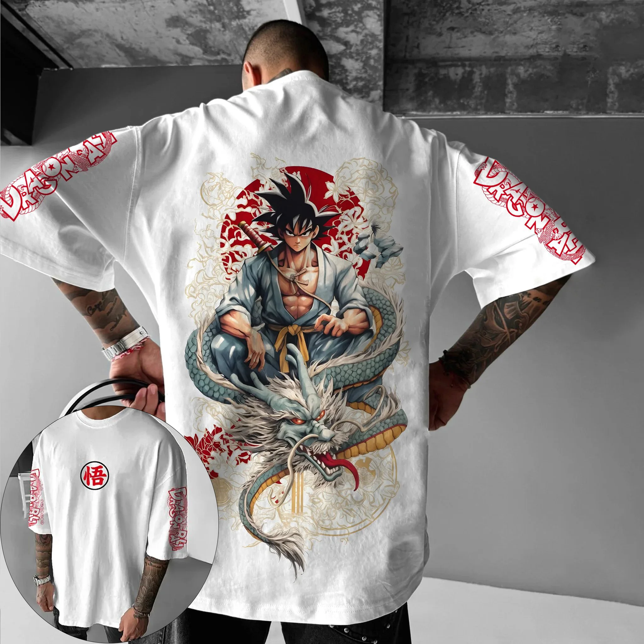 

Anime Dragon Ball Boy T-Shirt Son Goku T-Shirt Men's Harajuku Short Sleeve Children's Top Boys Loose Children's Clothing Casual