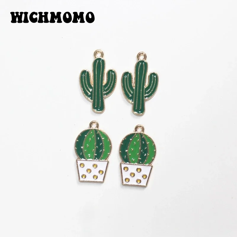 New Fashion 10pcs/bag 25*15MM Zinc Alloy Drop Oil Cactus Ball Carrots Charms Pendants for DIY Earring Jewelry Accessories