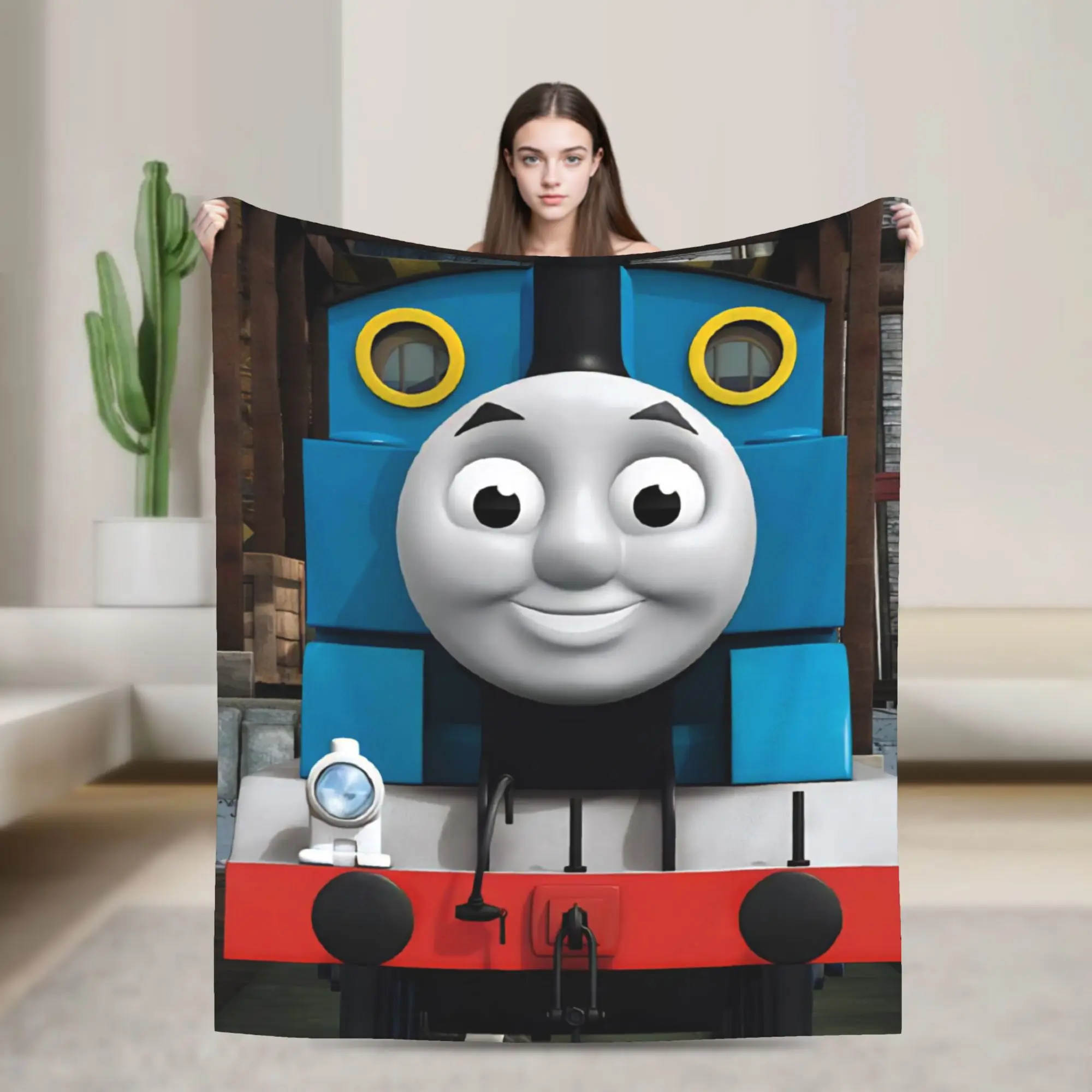 

Comfort T-thomas and Friends Blanket Stuff Bed Decorative Throw Blankets Ultra-Soft Fleece for Bedroom