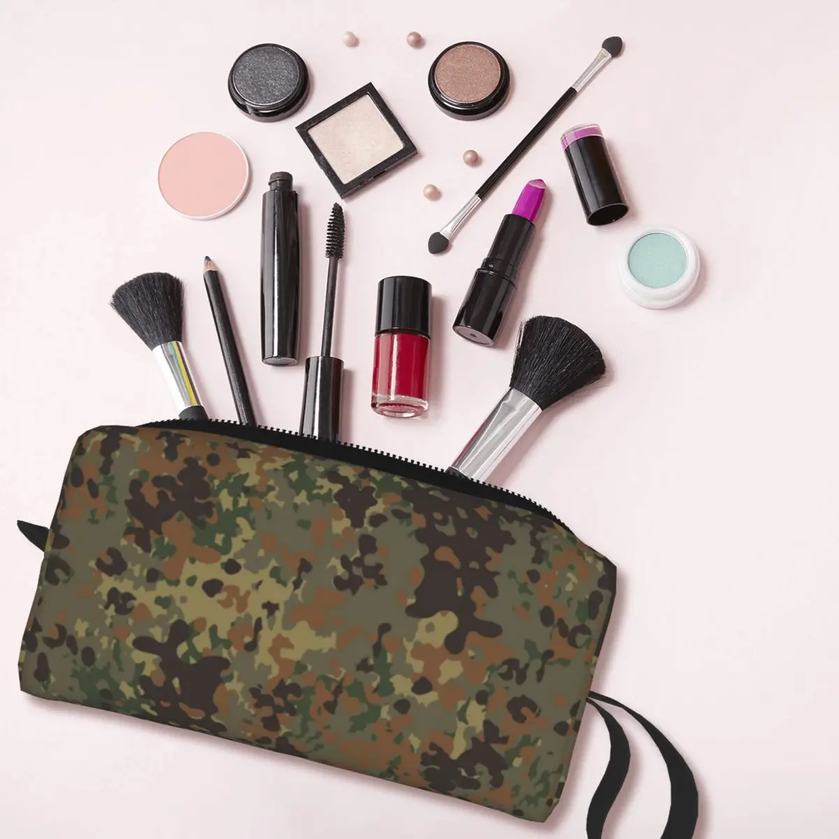 Flecktarn Camo Cosmetic Bag Women Fashion Large Capacity Military Army Camouflage Makeup Case Beauty Storage borse da toilette