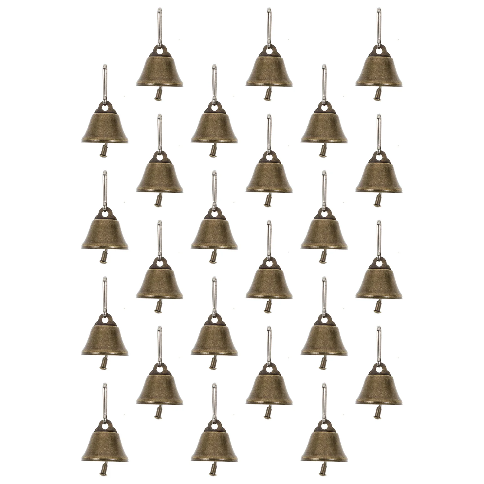 

25 Pcs Door Wreaths Outdoor Bronze Horn Bell Christmas Decoration Hanging Festive Small Bells