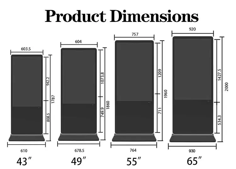 Indoor Vertical Touch Totem Floor Standing Android LCD Advertising Screen Interactive Digital Signage Supplier
