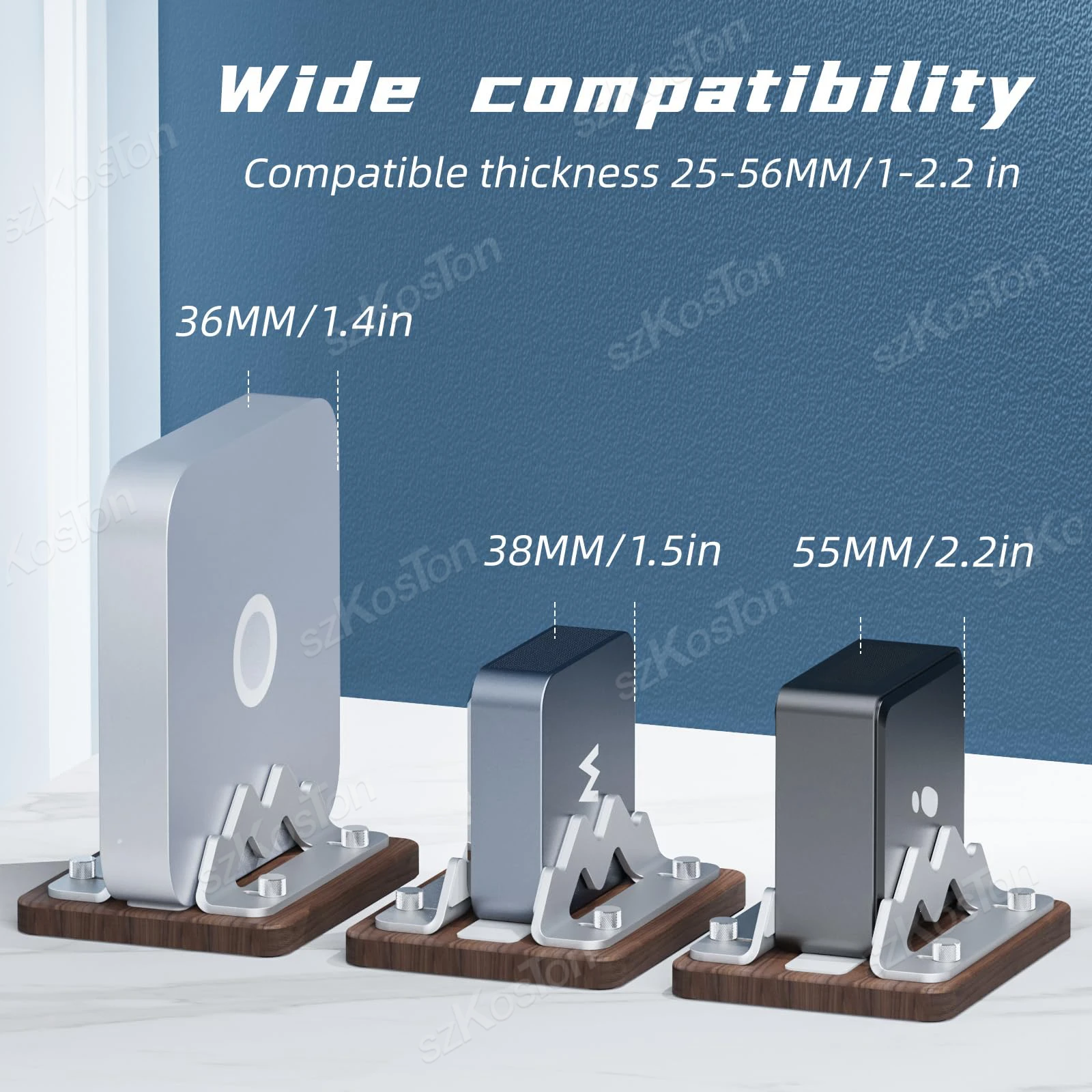 Вертикальная подставка из орехового дерева для Mac Mini M4 Micro, настольного компьютера, ноутбука, регулируемая основа для Mac Mini M1 M2 M3 M4 (2010-2024)