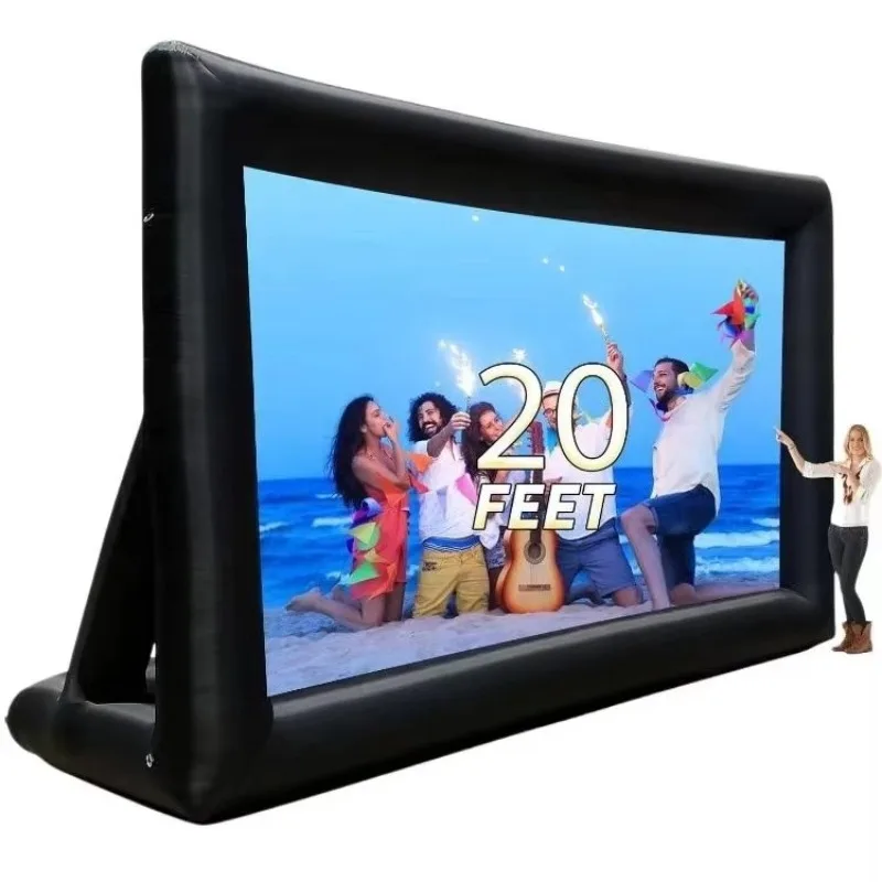 

20 Feet Waterproof Oxford/PVC Lightweight Inflatable Outdoor Projector Screen with Easy Setup for Cinema TV Movies