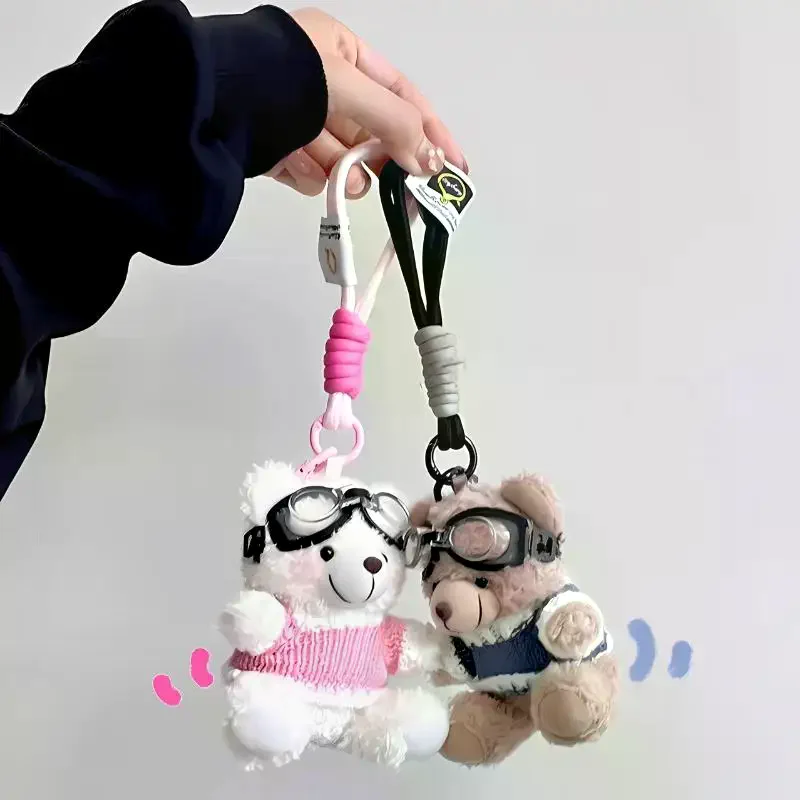 

1Pcs Cute Plush Bear Hangings Ornament Backpack Decoration Cartoon Brown Bear Doll Plush Keychain Bag Pendant DIY Accessories