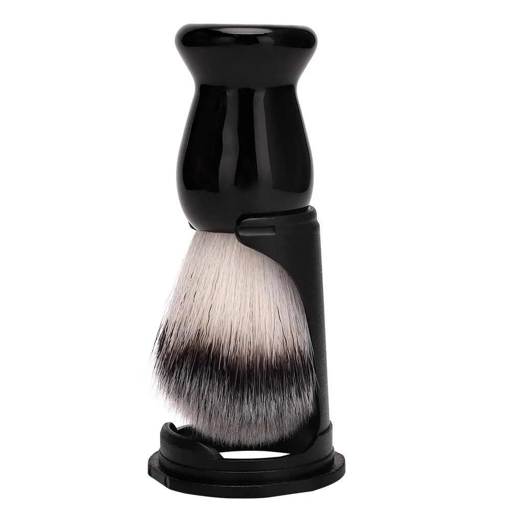 3PCS Soft Nylon Hair Shaving Brush Set ABS Handle Black Men's Shaving Kit Stainless Steel Bowl Shaving Bowl Mug