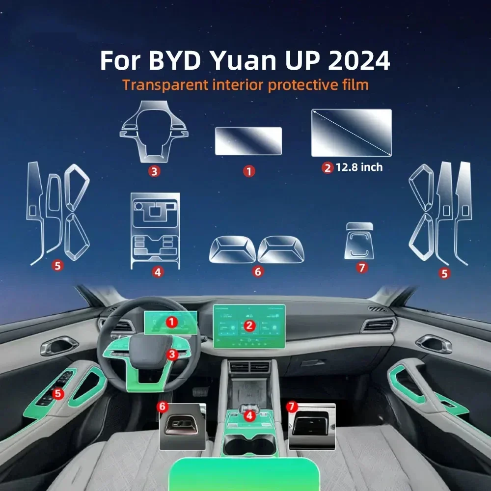 

Interior Film Transparent TPU PPF GPS Gear Panel Center Console Anti-scratch Protection Sticker For BYD Yuan UP 2024 ATTO 2
