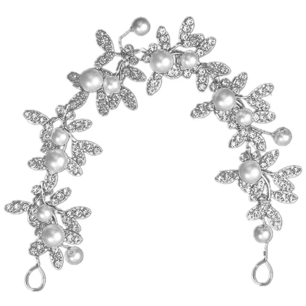 

Elegant Pearl Hair Accessories Wedding Bridal Headband Alloy Decorative Headpiece for Party Anniversary Proms Bridesmaid Wear