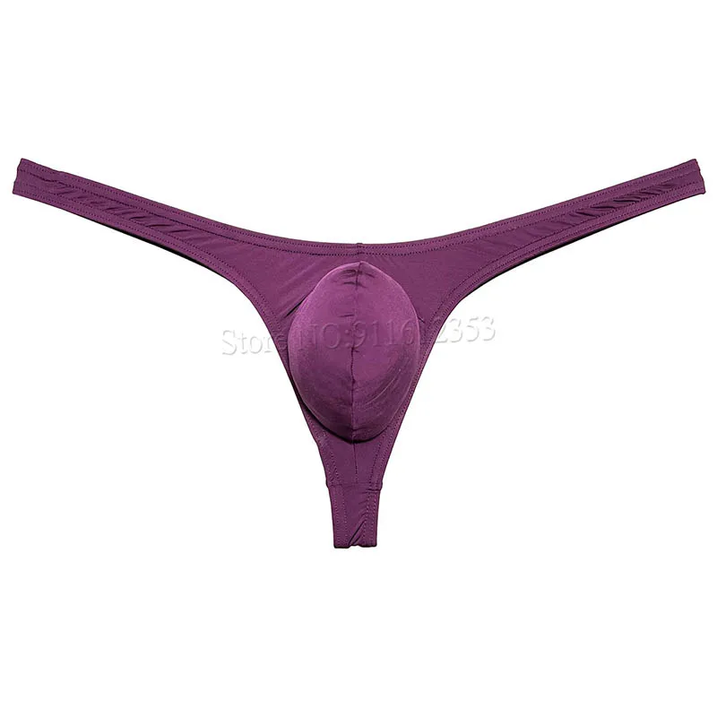 Sexy Mens Pouch Enhancing Thong Lingerie Shiny Bikini Underwear Unisex Panties Sheer Tangas Underpants