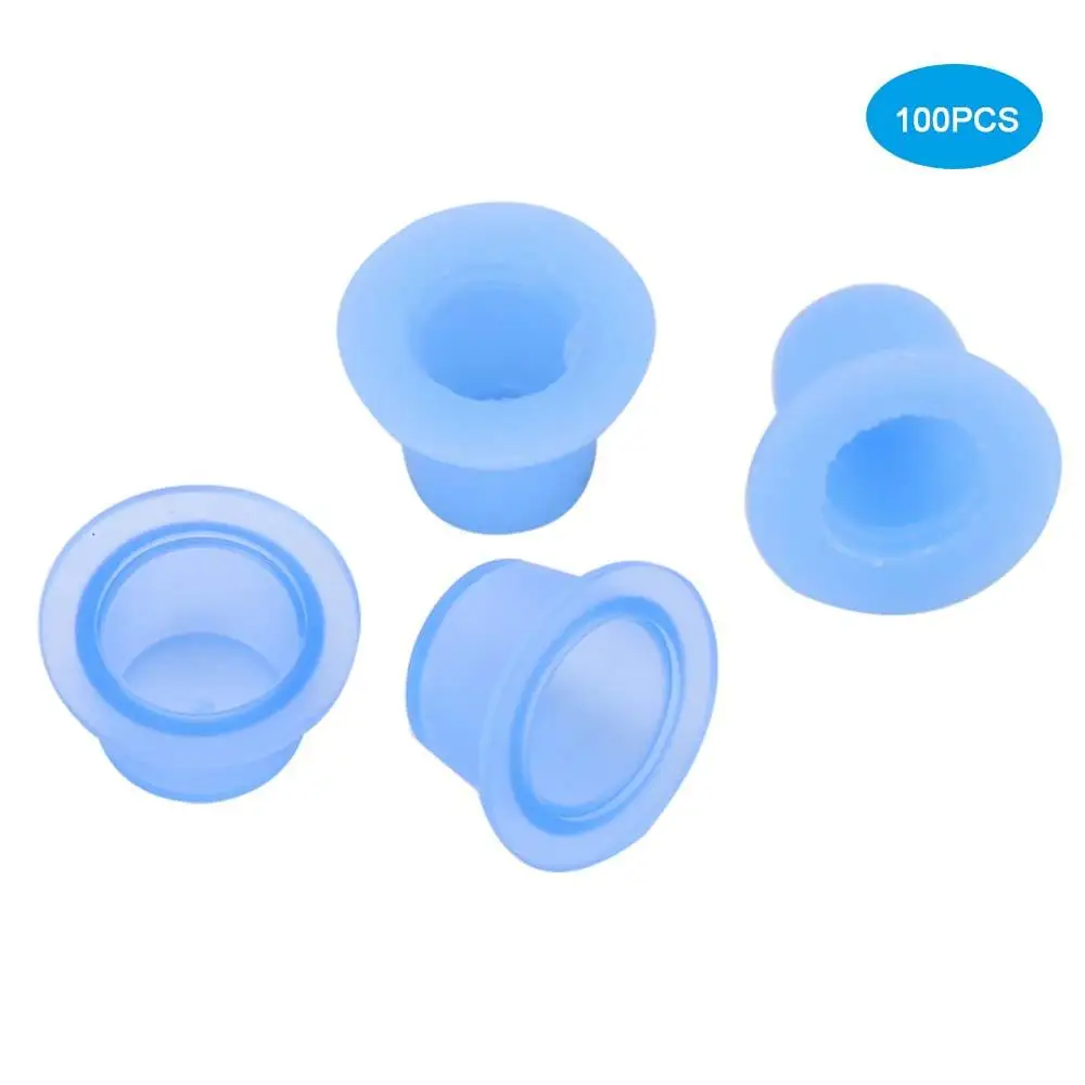 

100Pcs/Bag Size Plastic Tattoo Color Ink Cup Permanent Makeup Silicone Paint Container Disposable Hat Holder Tattoo Accessorie