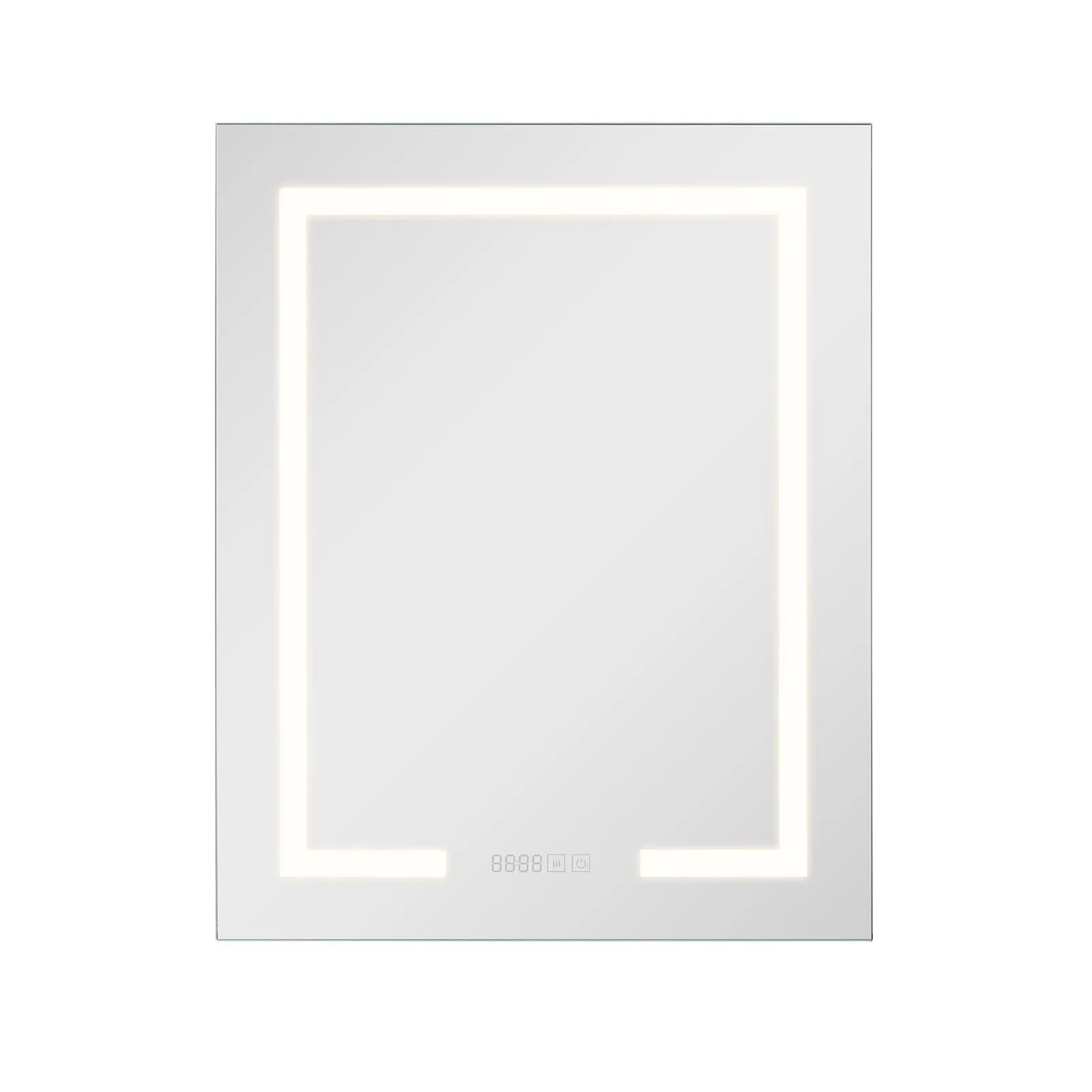 Lighted Medicine Cabinet with Mirror, 24 x 30 in Recessed or Wall Mount, 3 Color Dimmable LED Bathroom Medicine Cabinet with HD Mirror, Clock, Adjustable Shelve Storage, Memory Defog Function