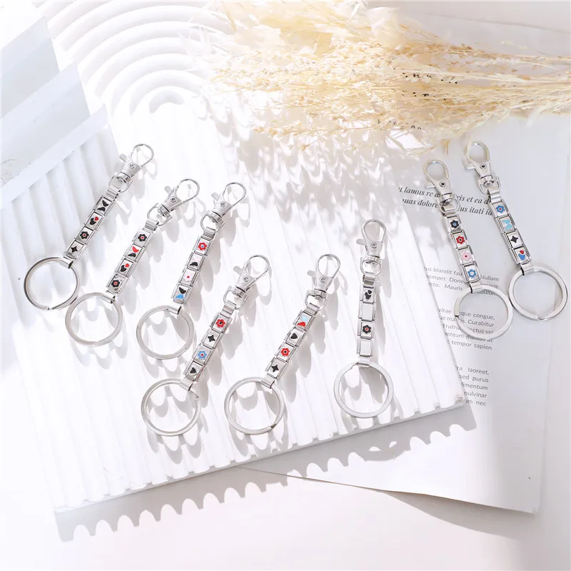 

Flower Butterfly Stainless Steel Italian Charm Links Key Chain 9mm Metal Design Men Women Keychain DIY Making Jewelry Gifts