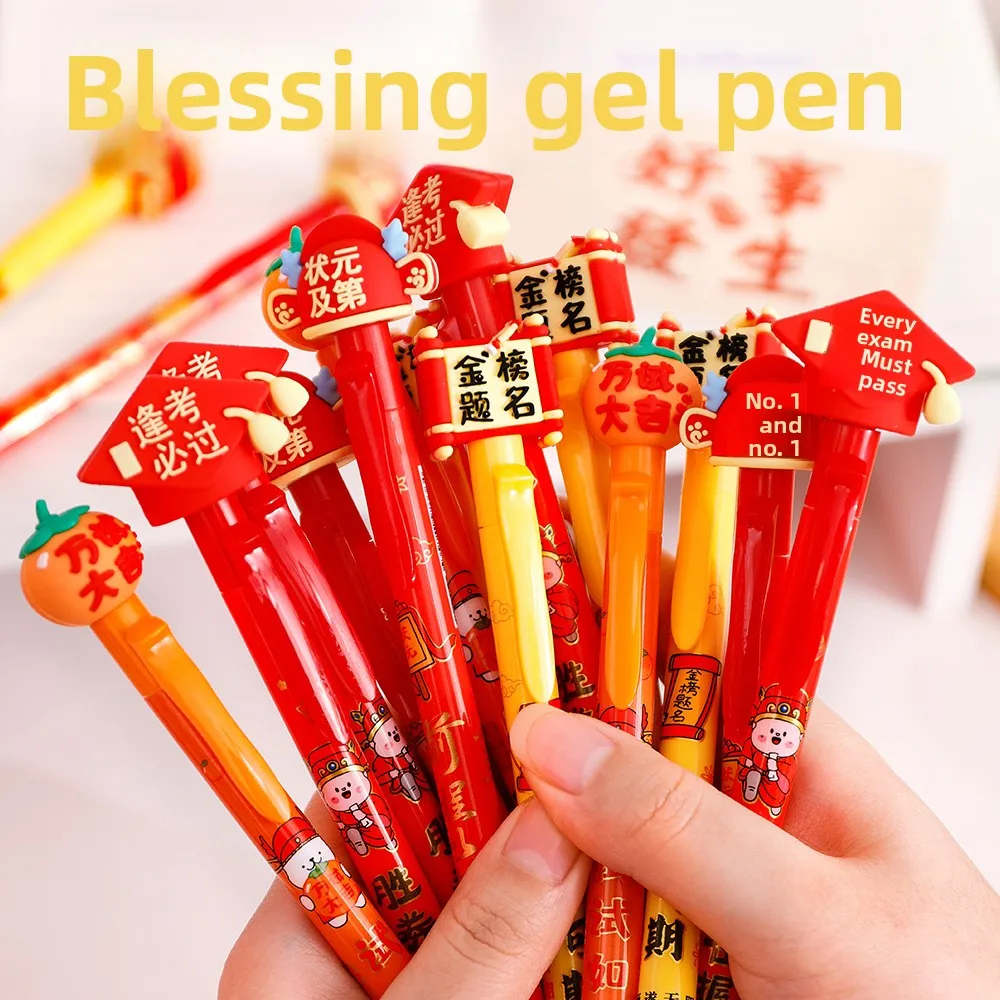 36 Pcs Inspirational Text Gel Pen Blue Refill 0.5m Writing Instrument Student Graduation Season Opening Season Gift Erasable