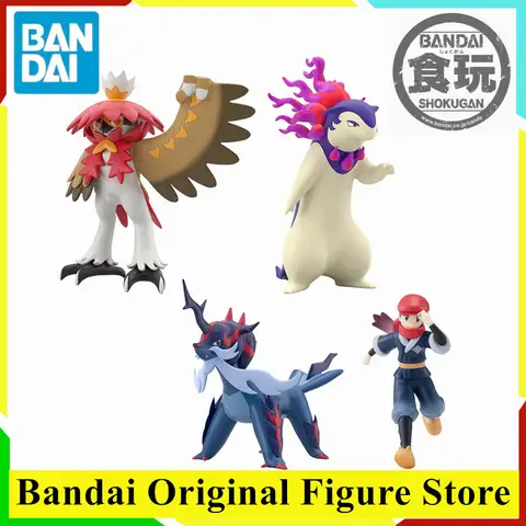 Original BANDAI Scale World POKEMON Legends Arceus Rei Samurott Typhlosion Pocket Monster Action Figure Toy PVC Model Collection