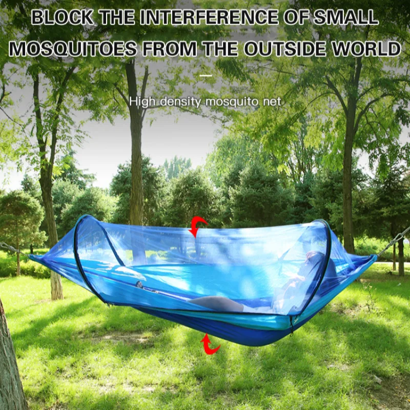 

Happy Tour single and double parachute cloth antimosquito hammock new speed open outdoor camping