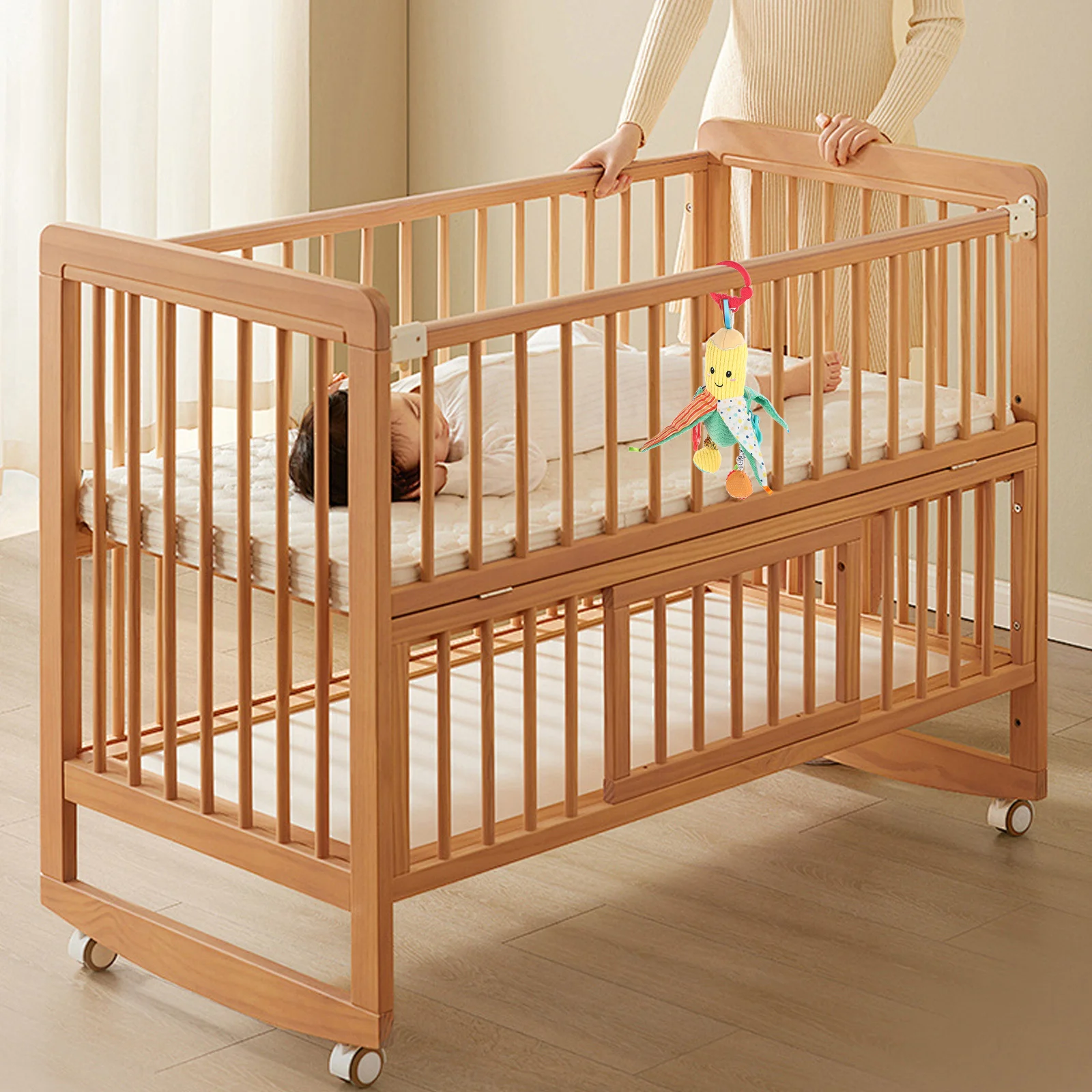 

Newborn Baby Simulation Rattle Hanging Hand Soft Infant Crib Stroller Car Bed Hanging Spiral Activity Car Seat Rattle