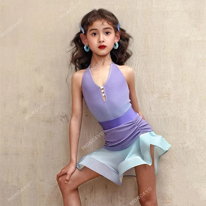 

Samba Tango Rumba Latin Dance Dress Girls Cha Cha Salsa Dance Clothes Kids Ballroom Dance Competition Dancing Dresses Children's