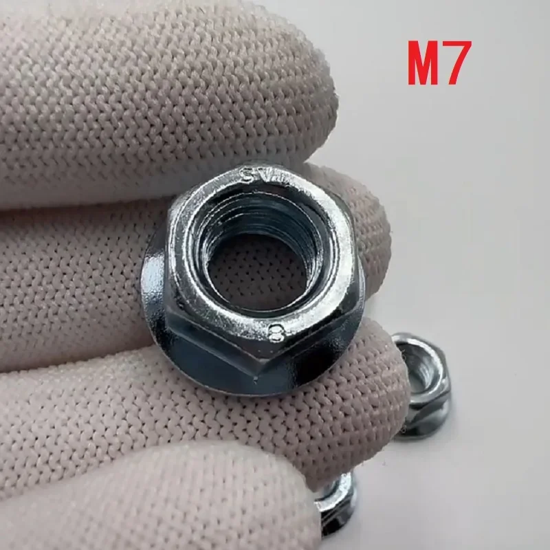 M7 피치 1.0mm 아연 도금 육각 플랜지 너트