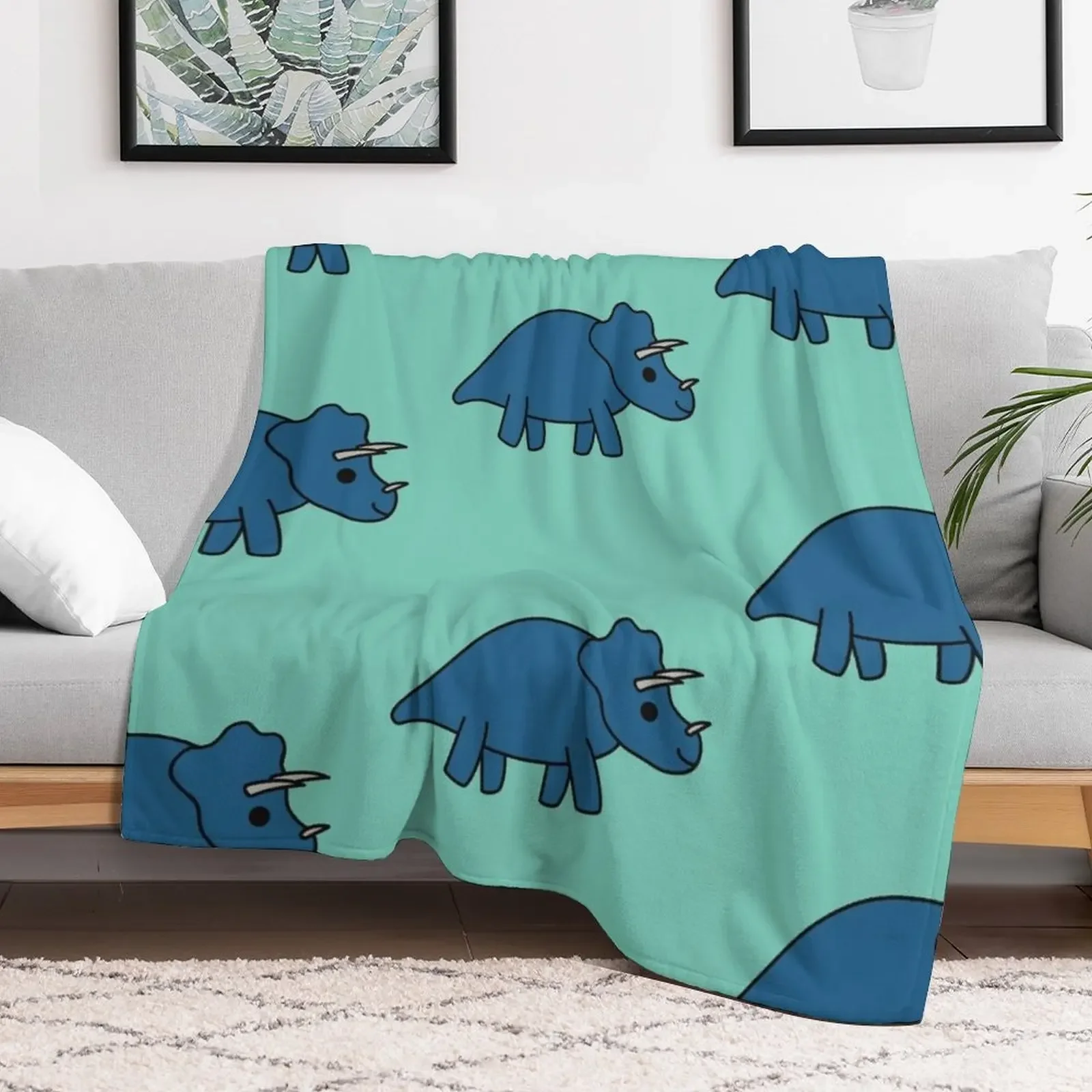 Cute Kawaii Triceratops Dino Throw Blanket Luxury Designer sofa bed Plush wednesday Blankets