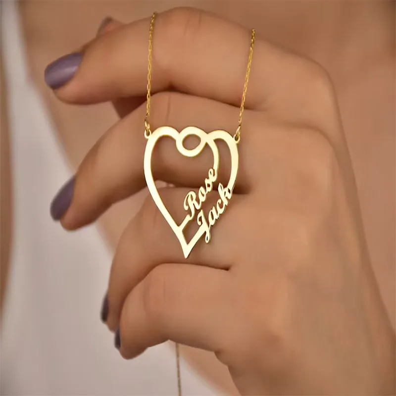 Op Maat Gemaakte Gouden Unisex Moeder Gepaarde Hangers Liefhebbers Punk Gepersonaliseerde Decoratieve Dikke Ketting Foto Liefde Mannen Beroemde Merk