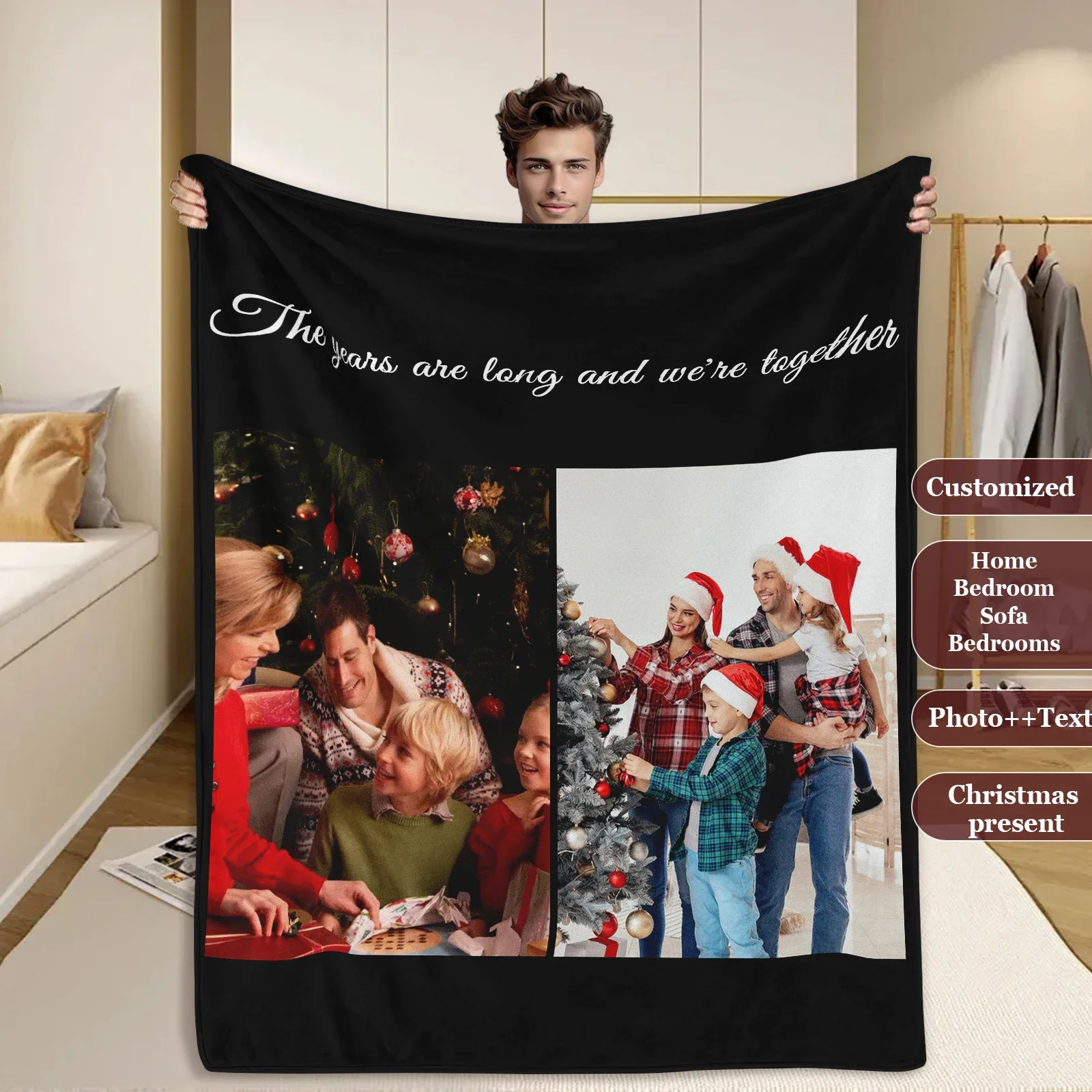 

Personalized Home Custom Blanket Fill Laughter With Family Arrangement Holiday Decorating Unwrap Gift Bedroom Home Decoration