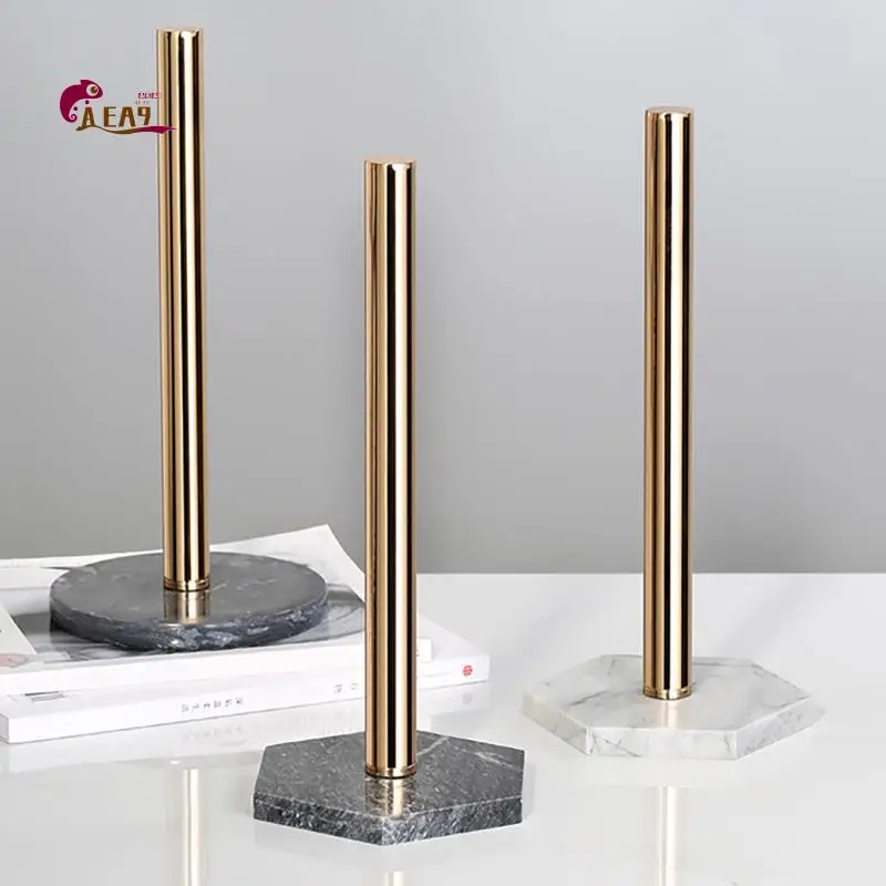 

AEA9-золотая подставка для бумаги с мраморным основанием, вертикальная вешалка для бумажных полотенец, современный держатель для бумажных полотенец, рулонная туалетная столешница, кухня