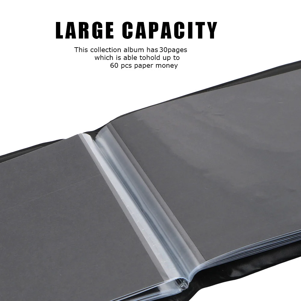 30 Pages Creative Money Banknote Transparent for Collector Gifts Paper Money Collection Album Protective Bag Collection Pockets