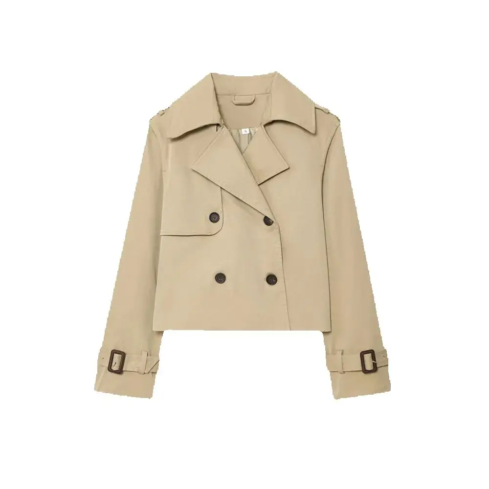 

Spring and Autumn New Women's Clothing British Style Fashion Double breasted Casual Short Windbreaker Jacket