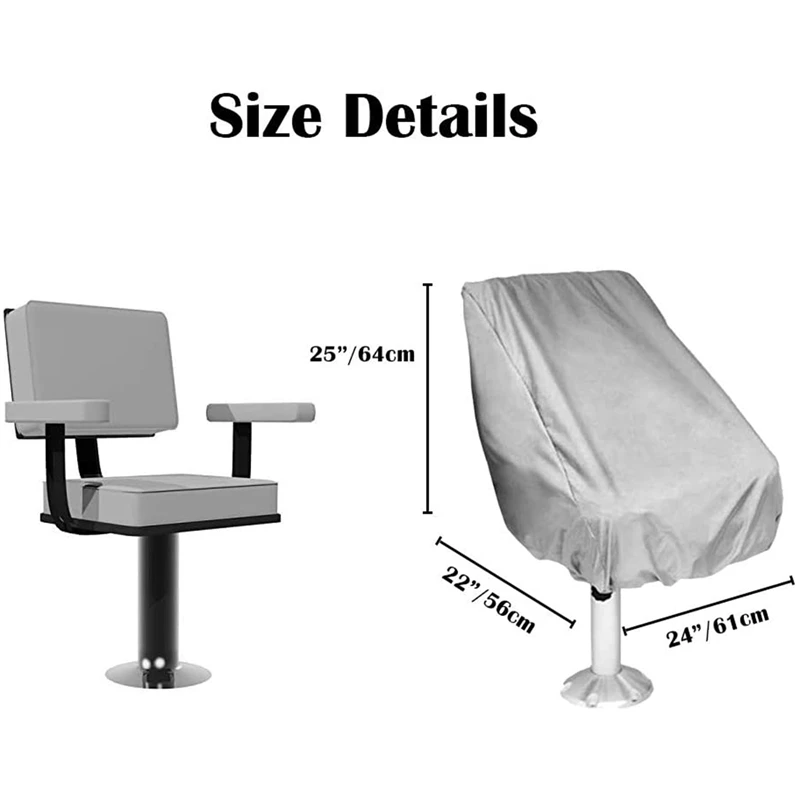 2 Pack Boat Seat Cover, Outdoor Waterproof Pontoon Captain Boat Bench Chair Seat Cover, Chair Protective Covers