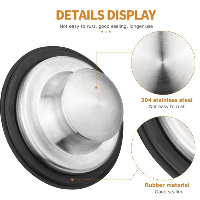 Garbage Disposal Splash Guards With Stainless Steel Brushed Kitchen Sink Stopper Drain Plug Set Food Waste Parts Accessories