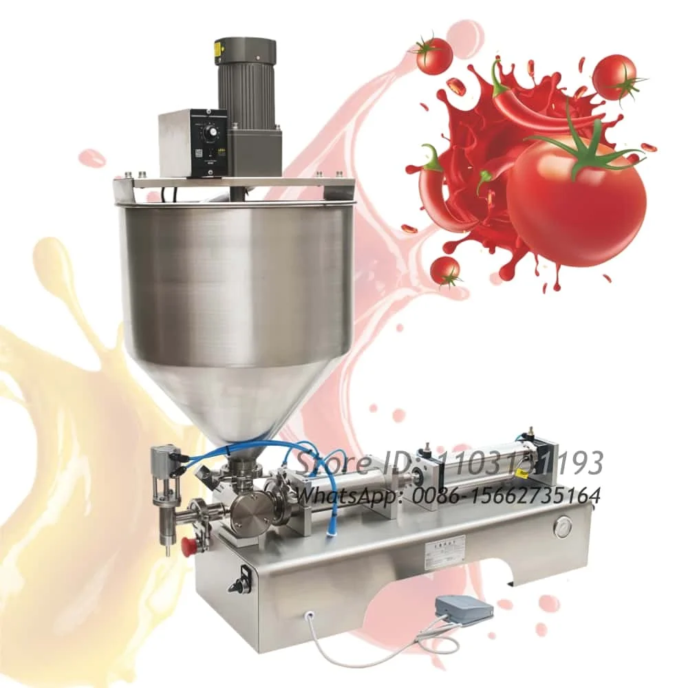 Horizontal Liquid Filler Stirring Cream Juice Milk Honey Chocolate Chili Sauce Shrimp Paste Bottle Tomato Paste Filling Machines