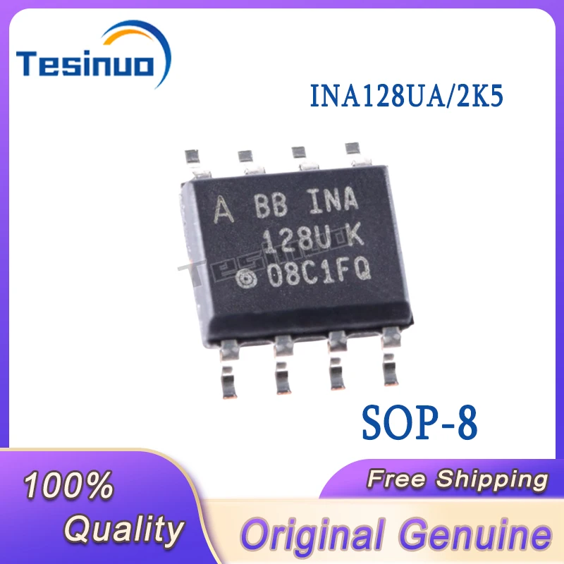 

5/PCS New Original Patch INA128UA/2K5 128U SOP-8 Precision Instrument Amplifier IC chip In Stock