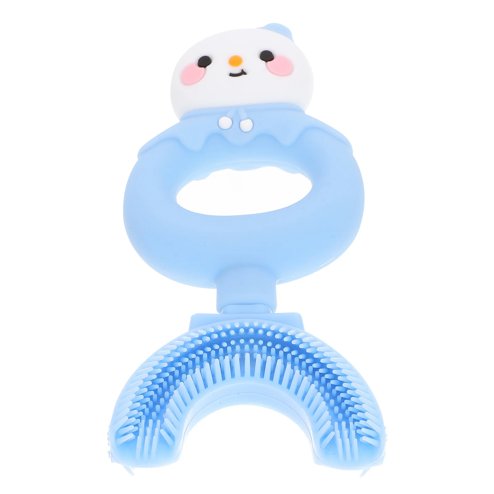 فرشاة أسنان من السيليكون على شكل حرف U للأطفال الصغار، فرشاة ناعمة يدوية لتنظيف الأسنان على شكل فم #5